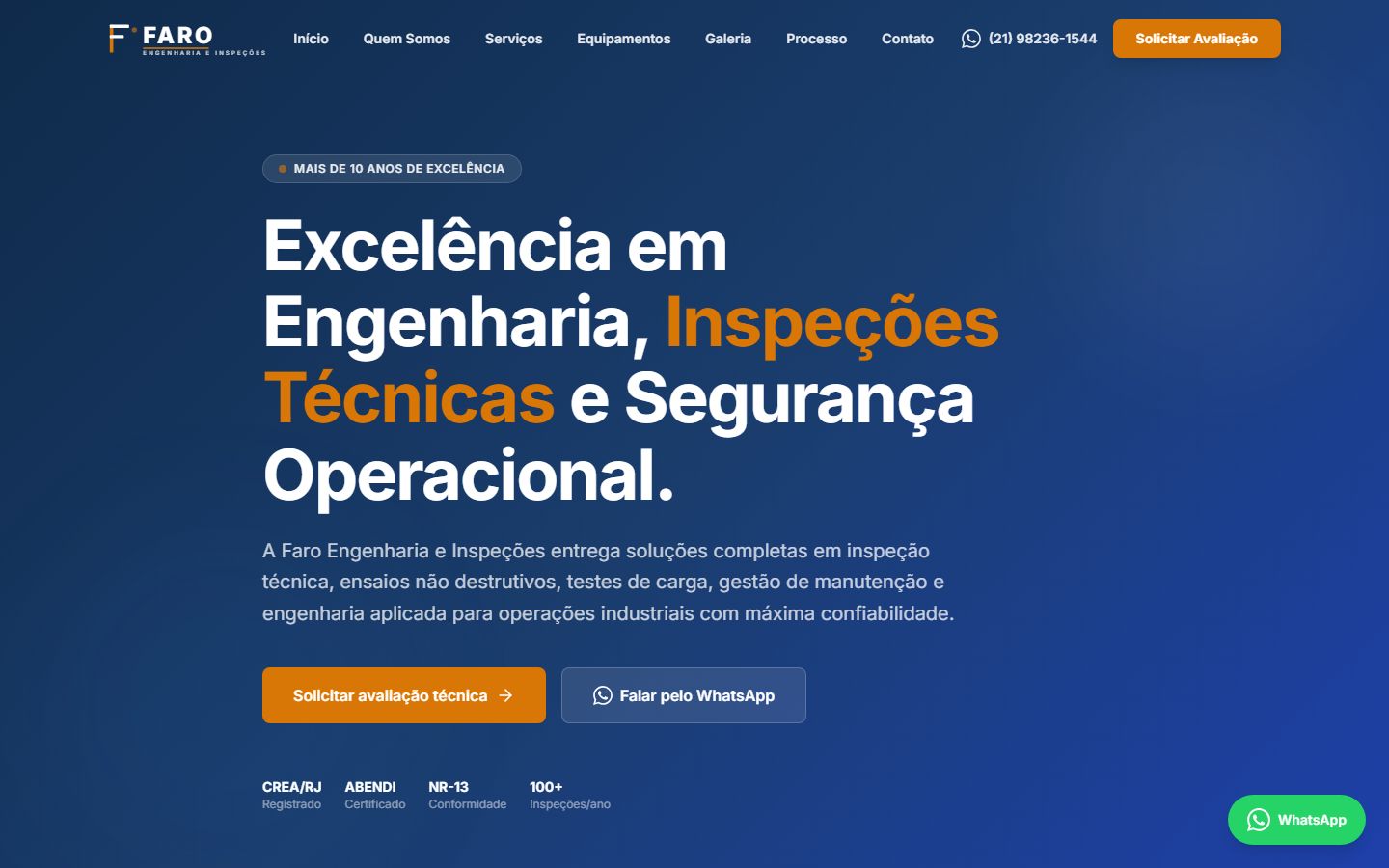 Miniatura do site Faro Engenharia